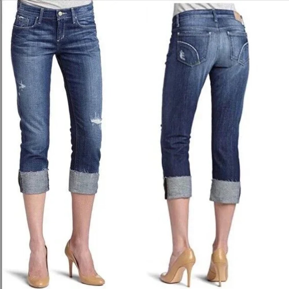 Joe's Jeans Karrie Wash Distressed Denim Cropped Best Friend Jeans Women's 28